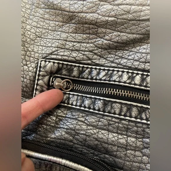 Silver Y2K Maurice’s all saints large crossbody bag flap messenger Grungecore - Picture 3 of 11